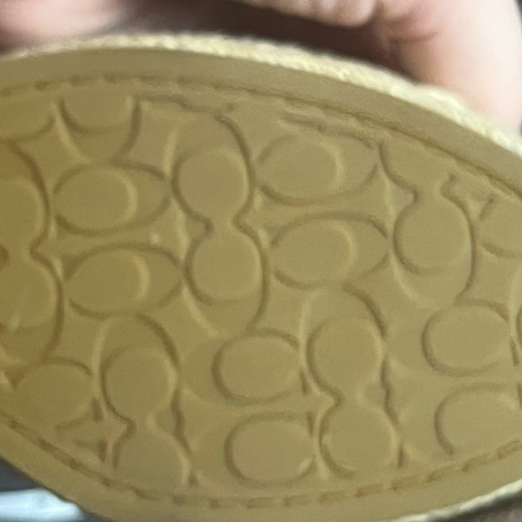 Coach Kit Wedge Espadrille Pink Leather Ankle Strap Signature i - Picture 5 of 7